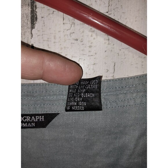 100% LINEN LIGHT AQUA Button down SHIRT by AUTOGRAPH WOMAN Size 1X - Picture 4 of 5